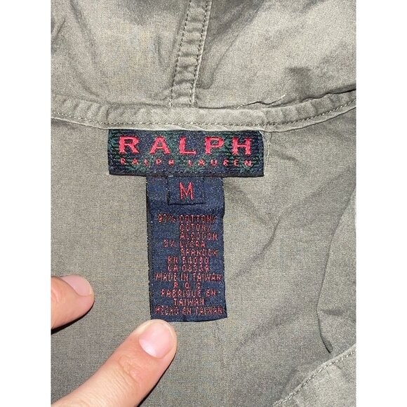 Vintage Y2K Ralph Lauren Olive Green Hooded Mini Dress | Utilitarian Style | Siz - Picture 4 of 4